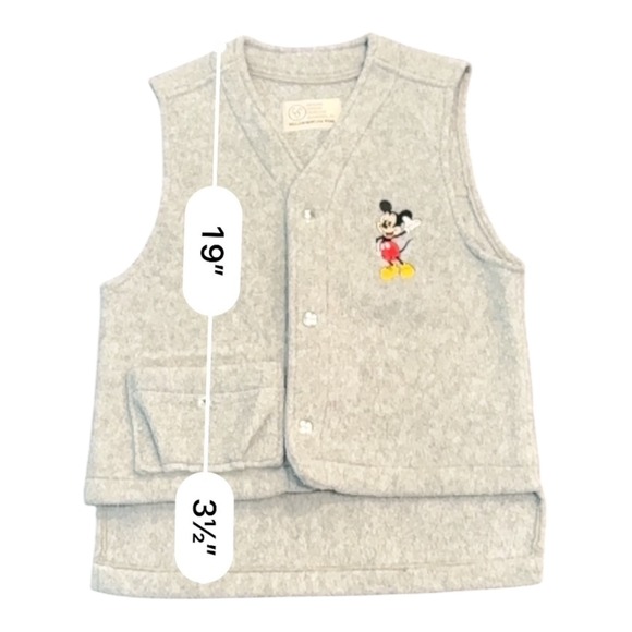 William Montana Wear Mickey‎ Mouse Vest Fleece Gray Disney Made In USA Vintage - Picture 3 of 7